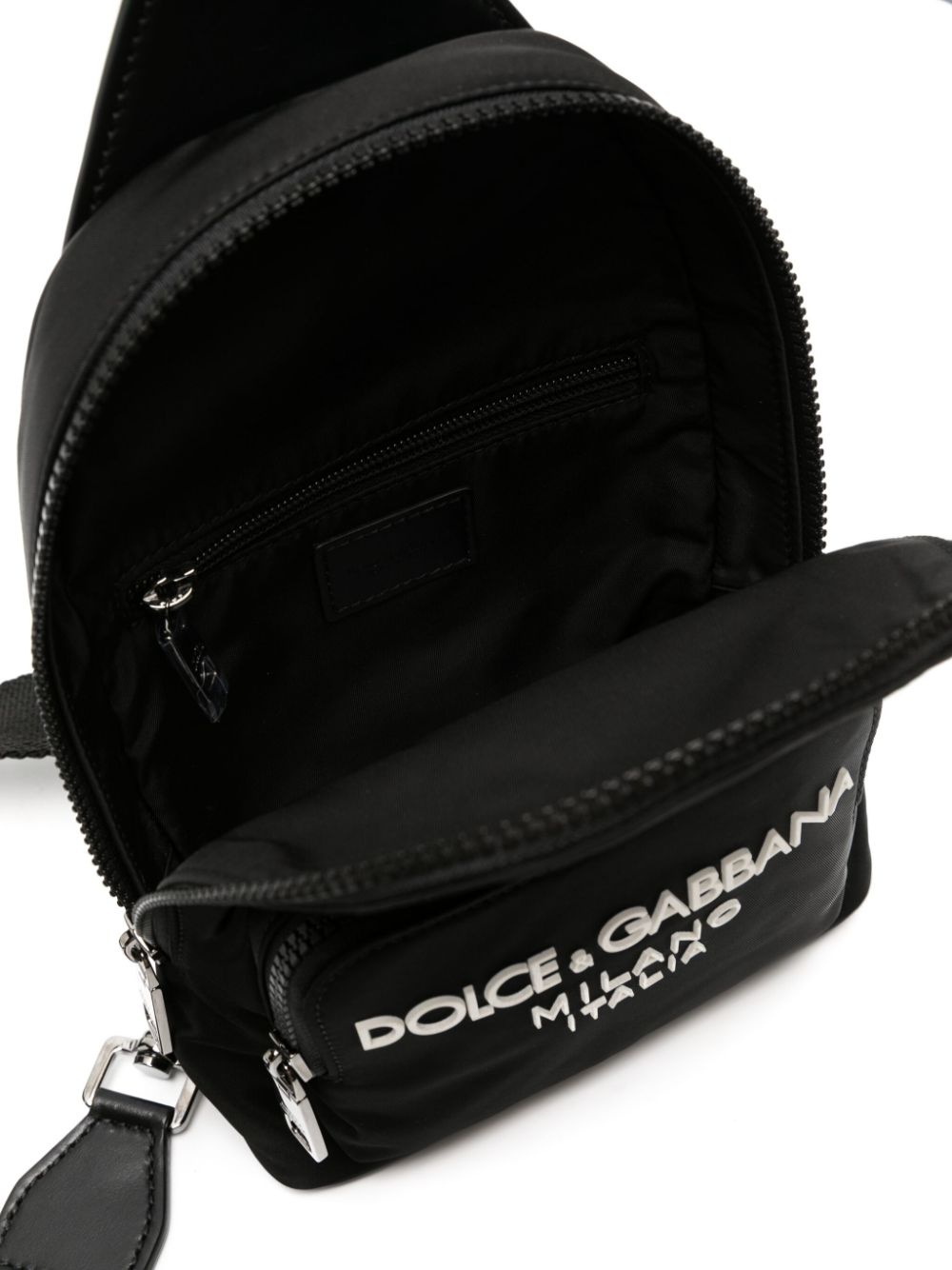 logo-appliquÃ© zipped backpack - 5