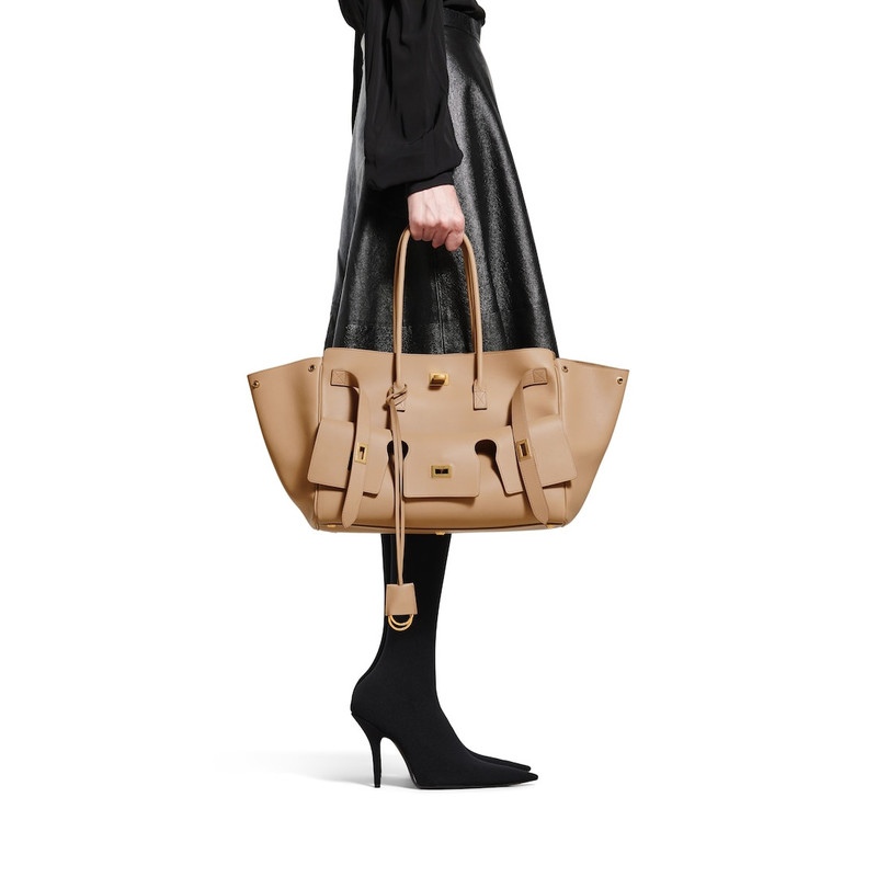 BALENCIAGA Women's Bel Air Medium Carry All Bag in Latte outlook