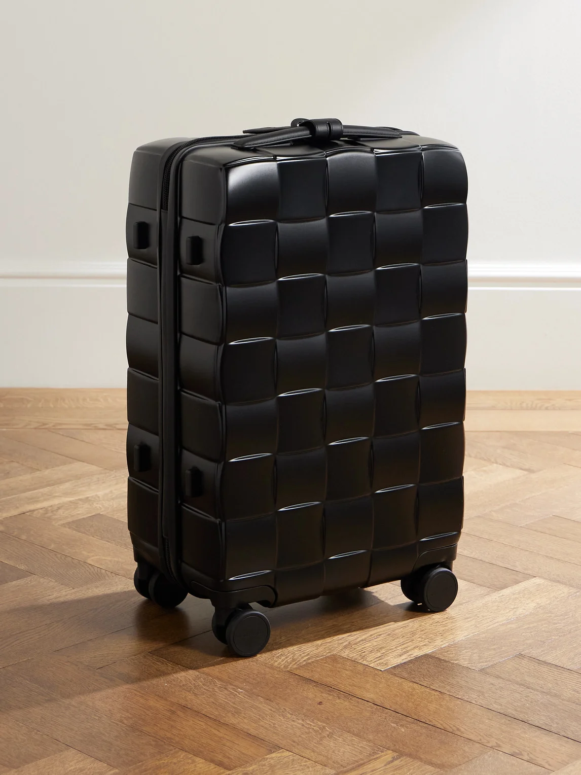 Odyssey 55cm Leather-Trimmed Intrecciato Polycarbonate Suitcase - 1