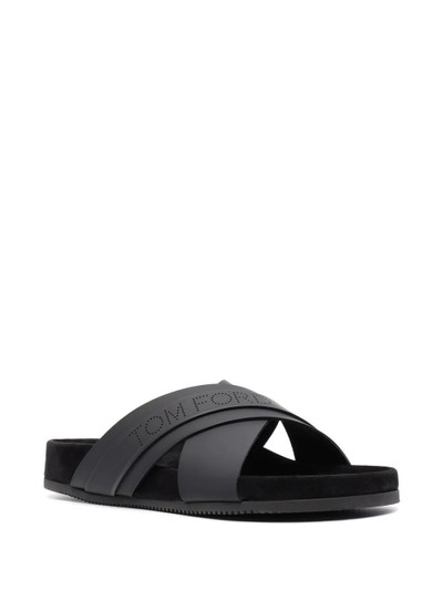 TOM FORD criss-cross leather slides outlook