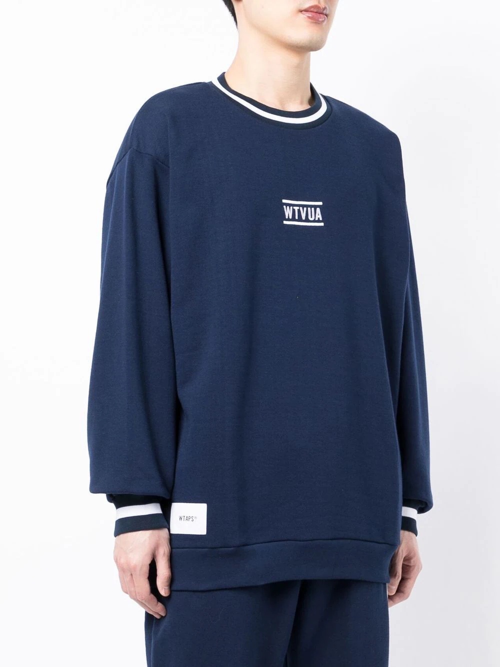 logo-print crew neck sweatshirt - 3