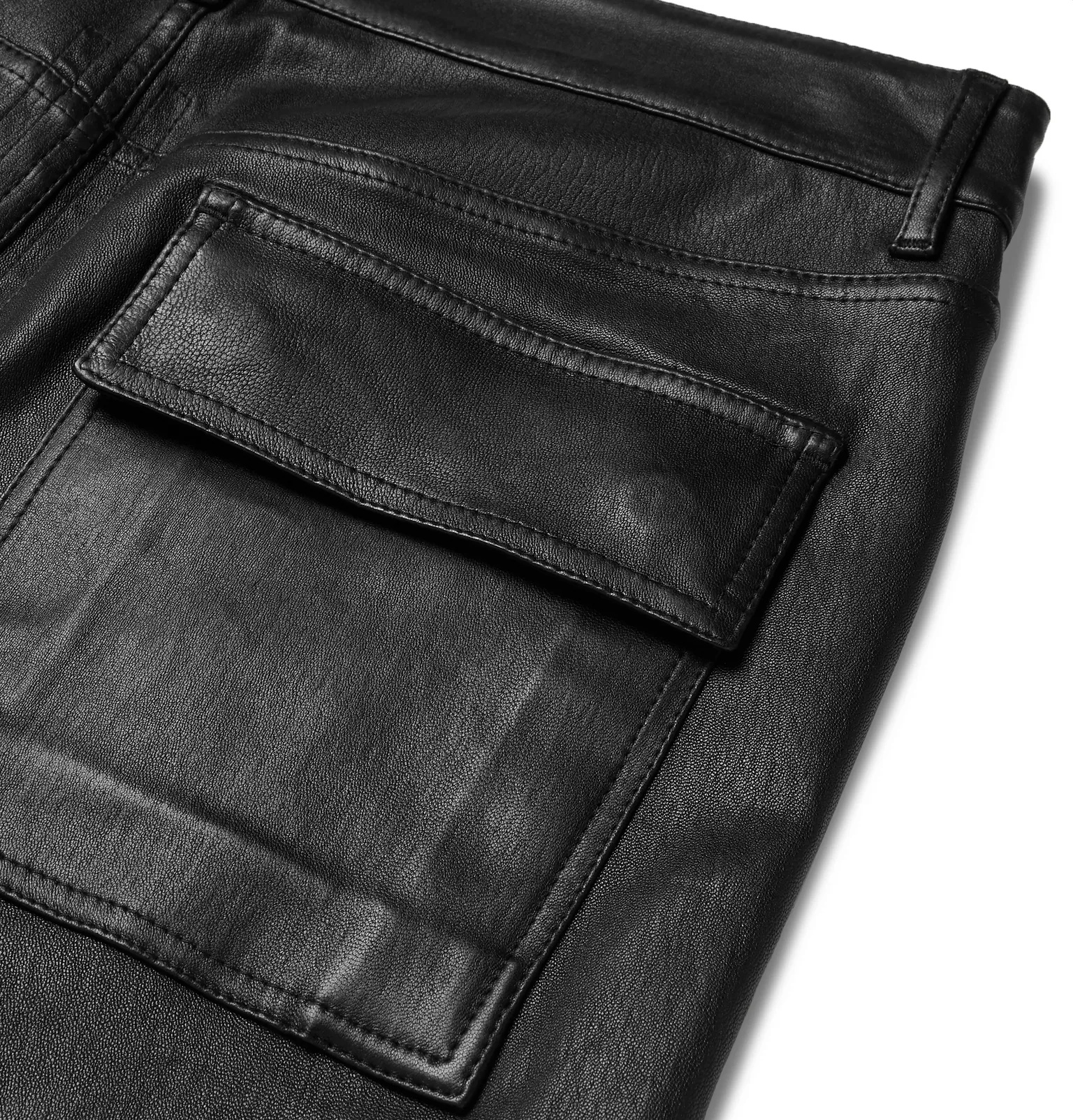 Tyrone Skinny-Fit Stretch Leather and Cotton-Blend Trousers - 5