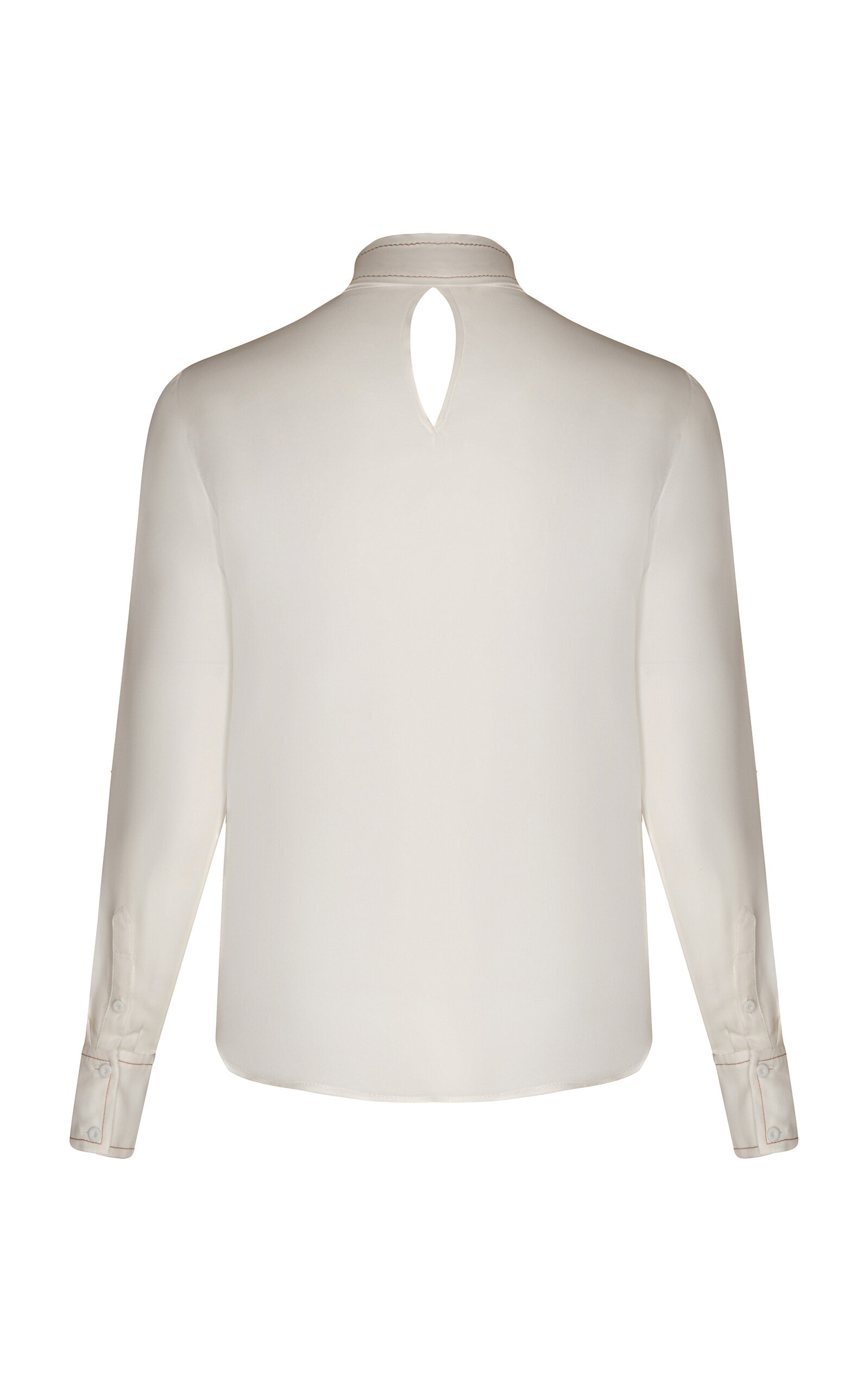 Rastro Eterno Pussybow Silk Top white - 3