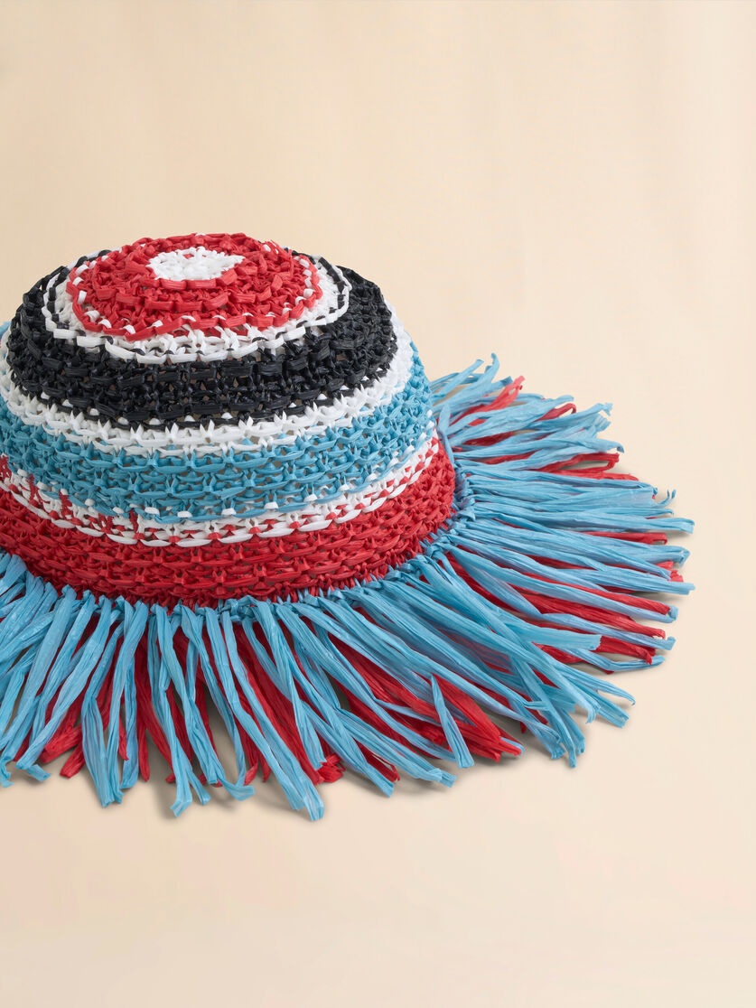 MULTICOLOUR STRIPED RAFFIA HAT - 3