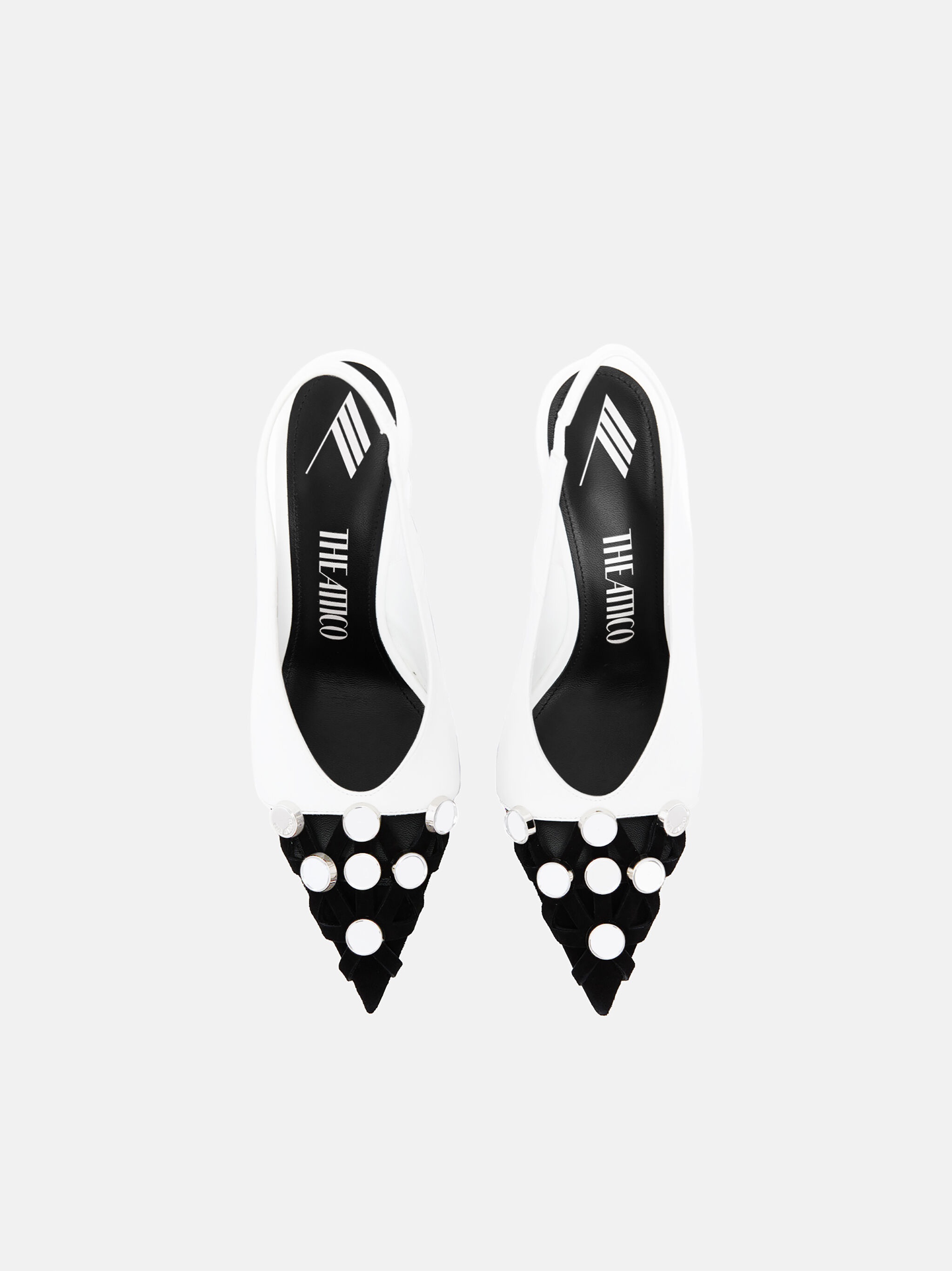 ''FIONA'' WHITE AND BLACK SLINGBACK - 4