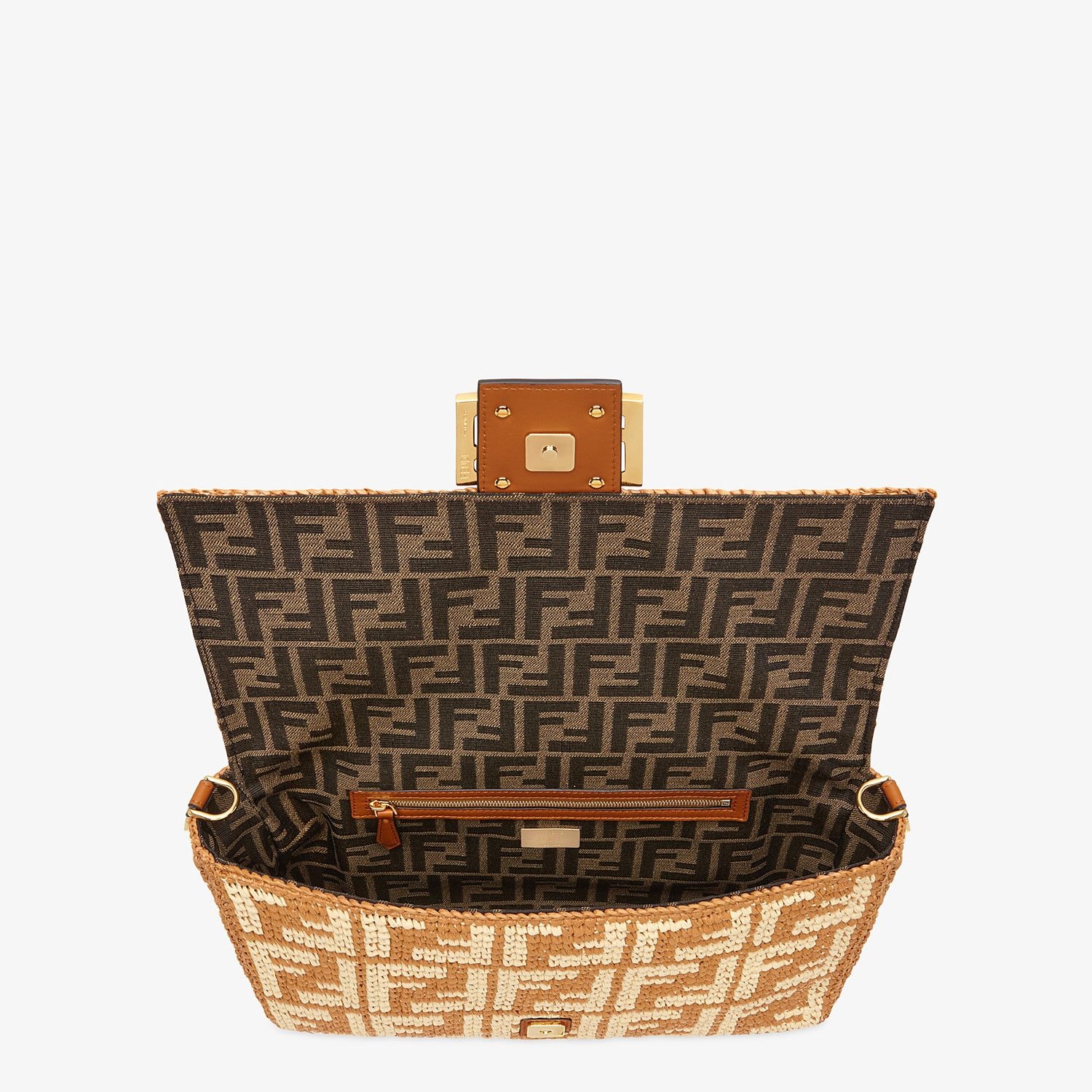 Ochre FF raffia bag - 4