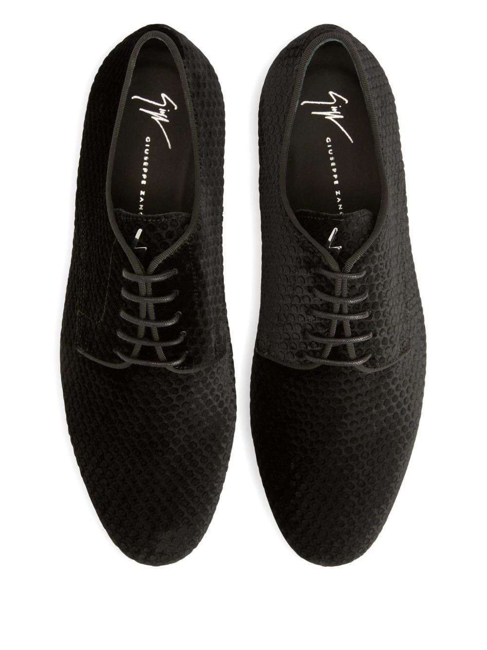 Melithon lace-up velvet derby shoes - 4