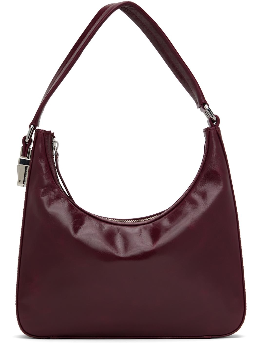Burgundy Rhea Creased Leather Bag - 1
