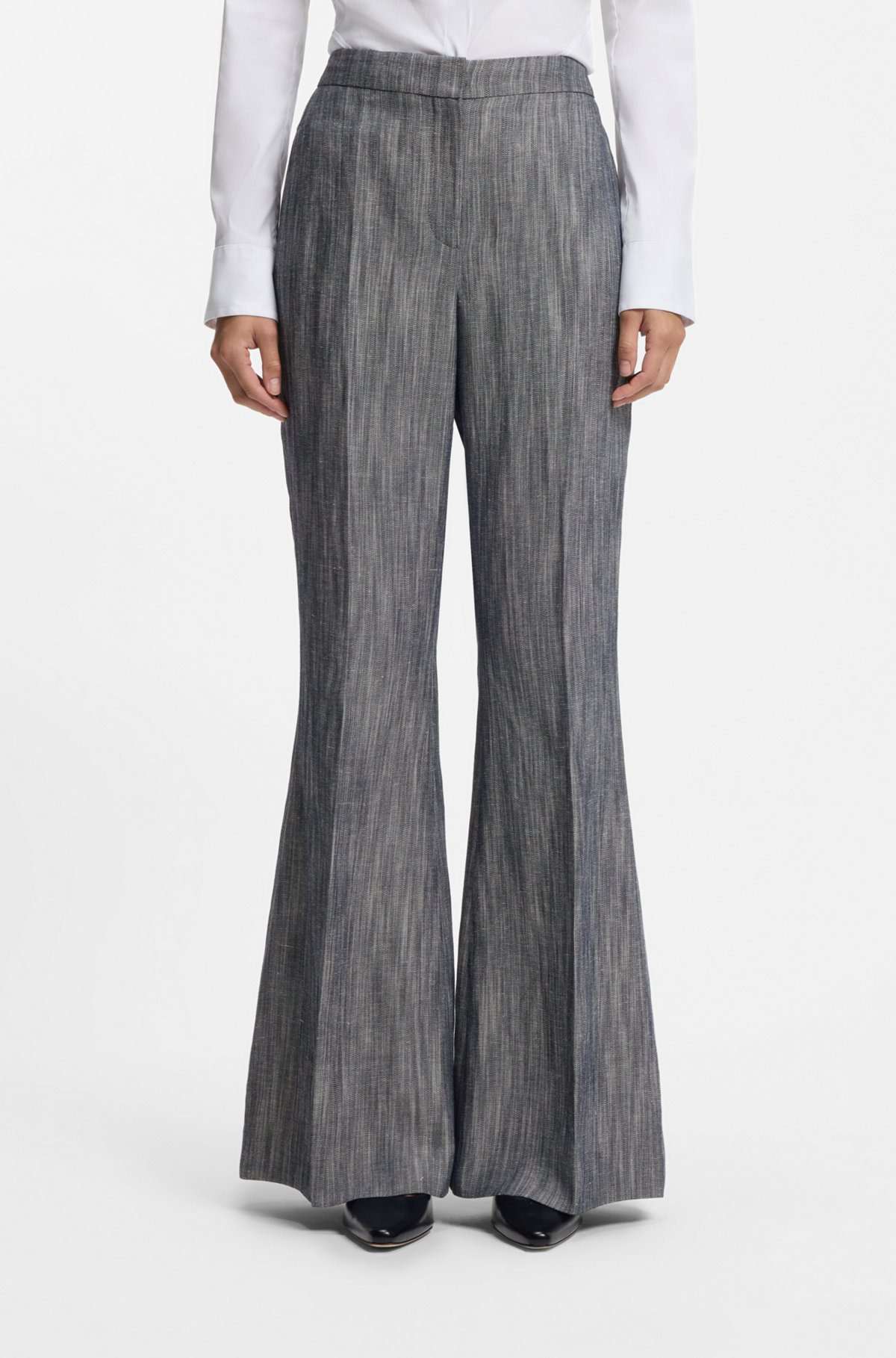 REGULAR-FIT TROUSERS IN MELANGE DENIM - 2