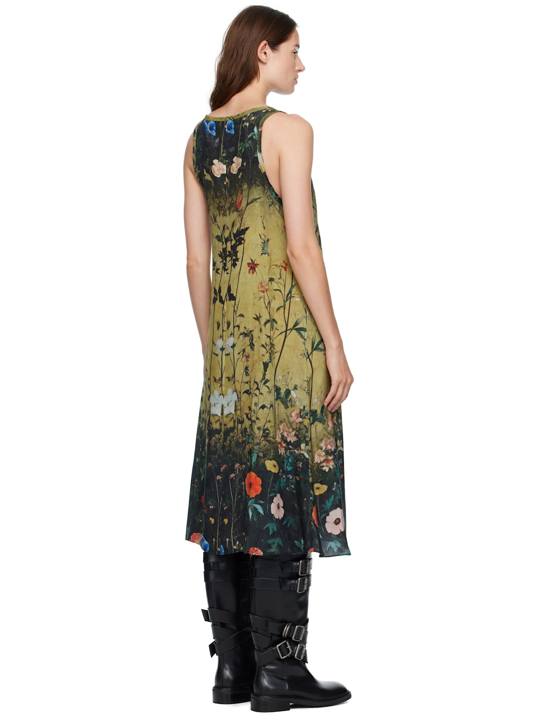 Yellow & Black Tank Midi Dress - 3