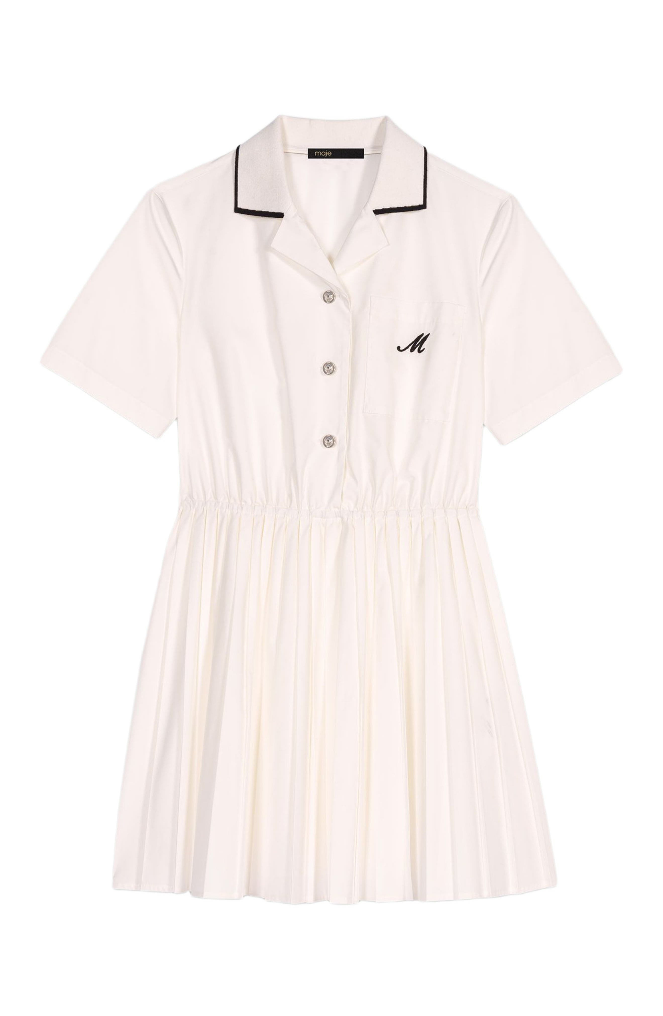 maje Short-sleeve shirt dress in White at Nordstrom - 7