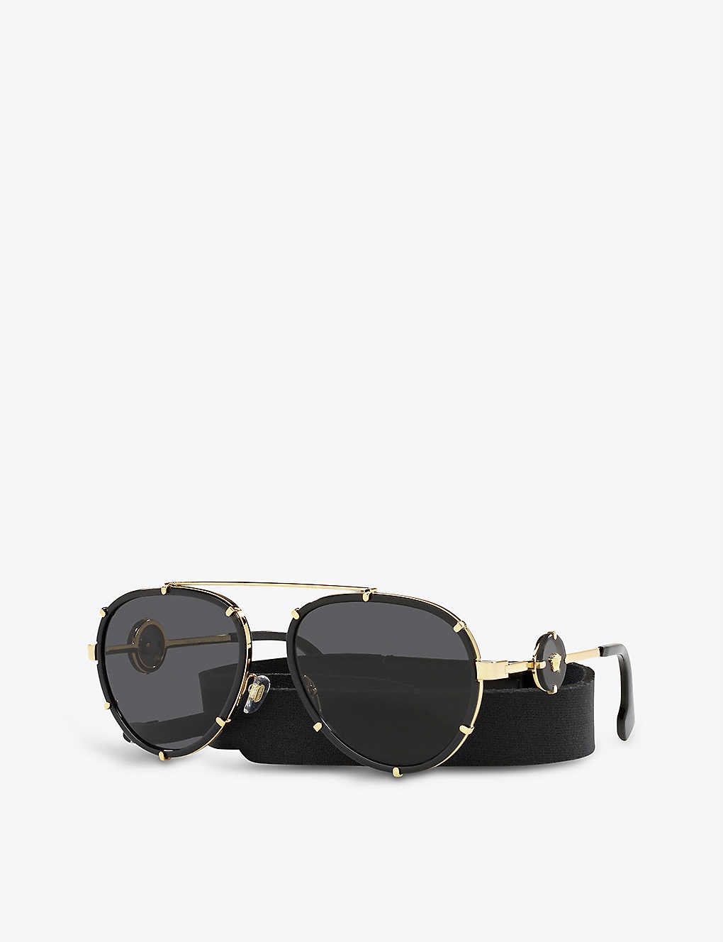 VE2233 logo-engraved tortoiseshell-print aviator sunglasses - 2