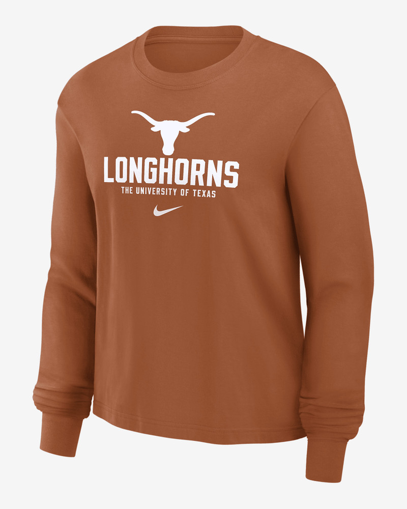 Texas Longhorns Primetime University Boxy Women's Nike College Long-Sleeve T-Shirt 1