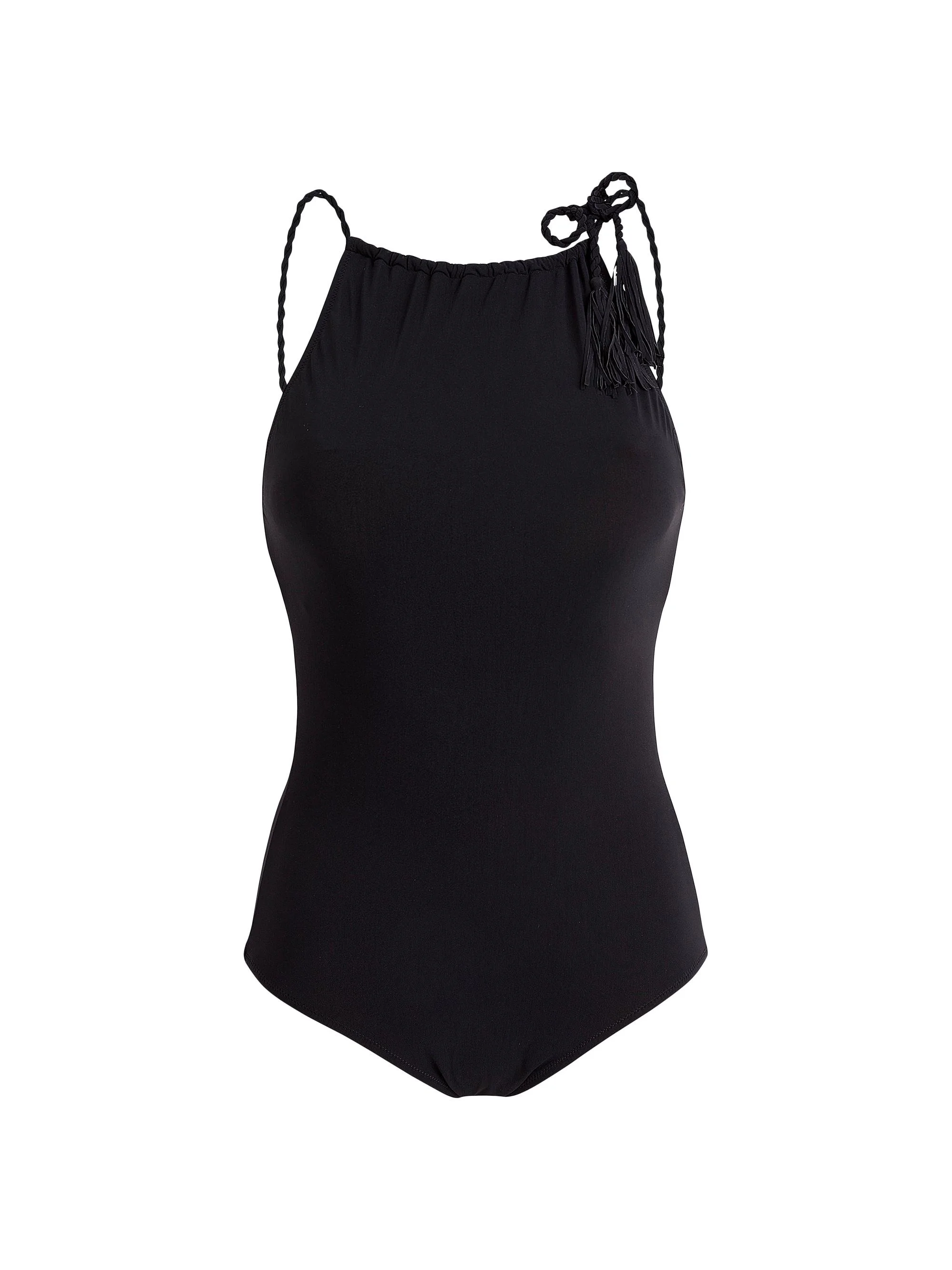Women's Tresses Jersey One-Piece Swimsuit - Black Noir - 1