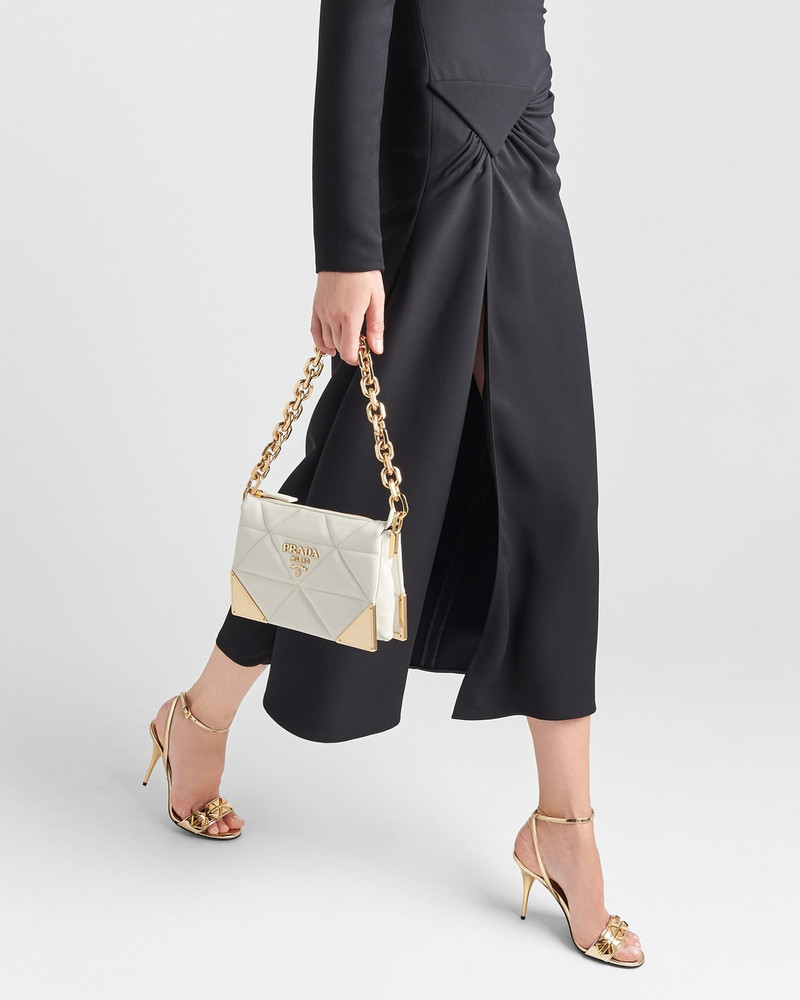 Prada Studded metallic leather high-heeled sandals outlook