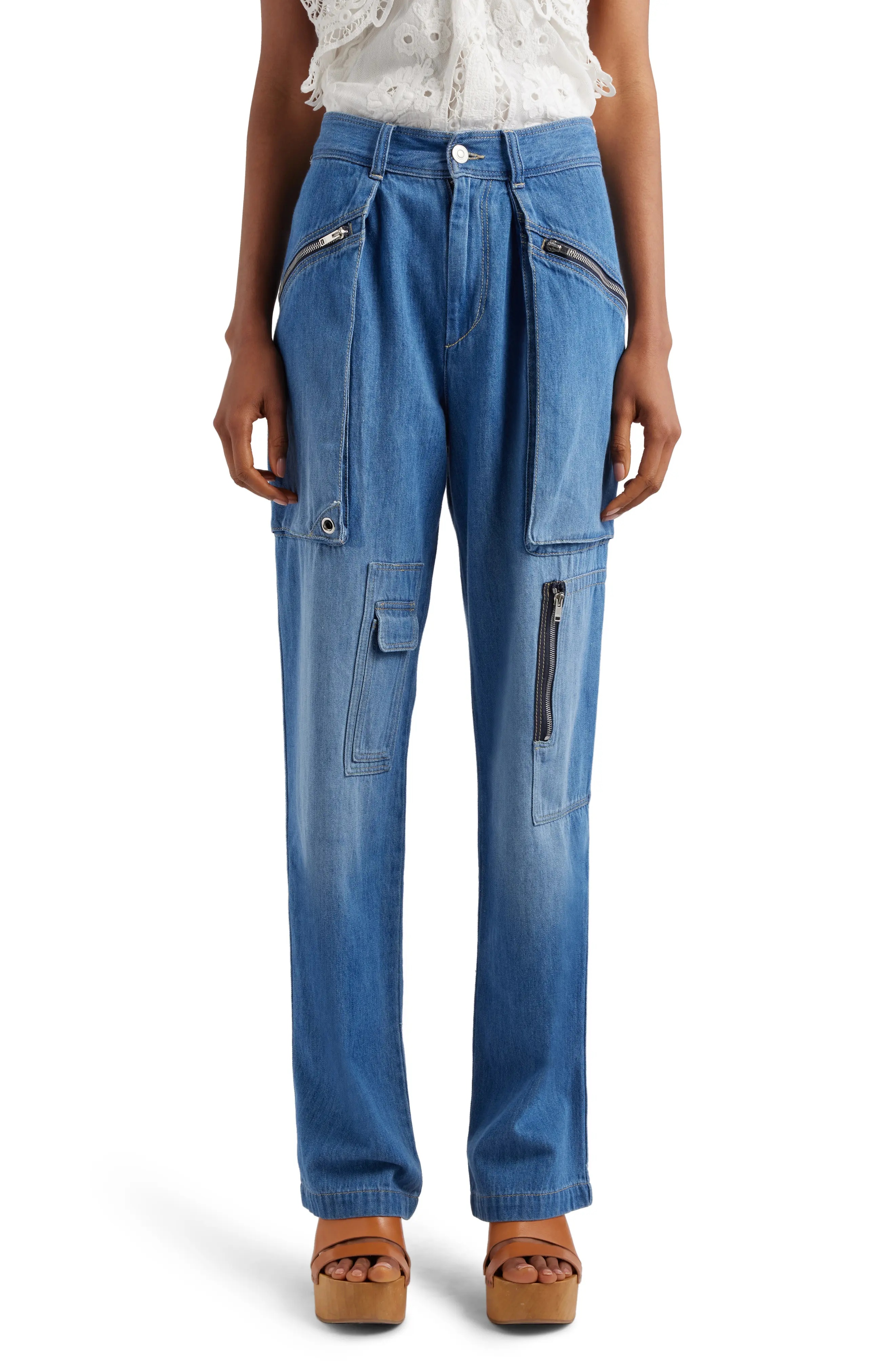 Juliette Nonstretch Denim Cargo Pants - 1