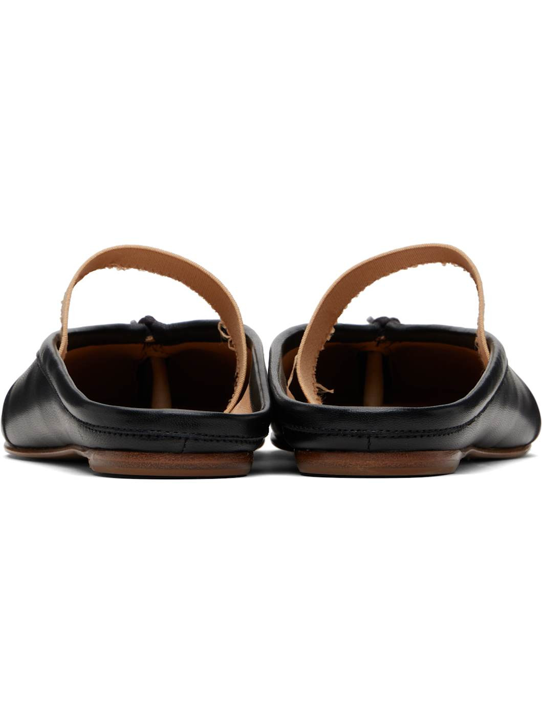 Black Tabi Elastic Band Mules - 2