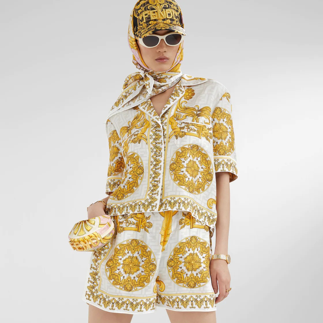 Fendace multicolor silk pajamas - 7