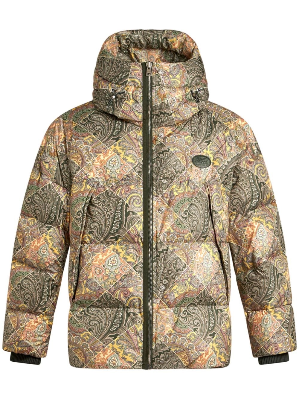 paisley-print hooded puffer jacket - 1