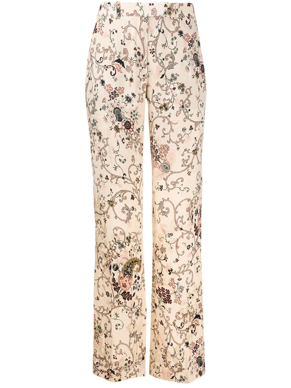 paisley-print flared trousers - 1