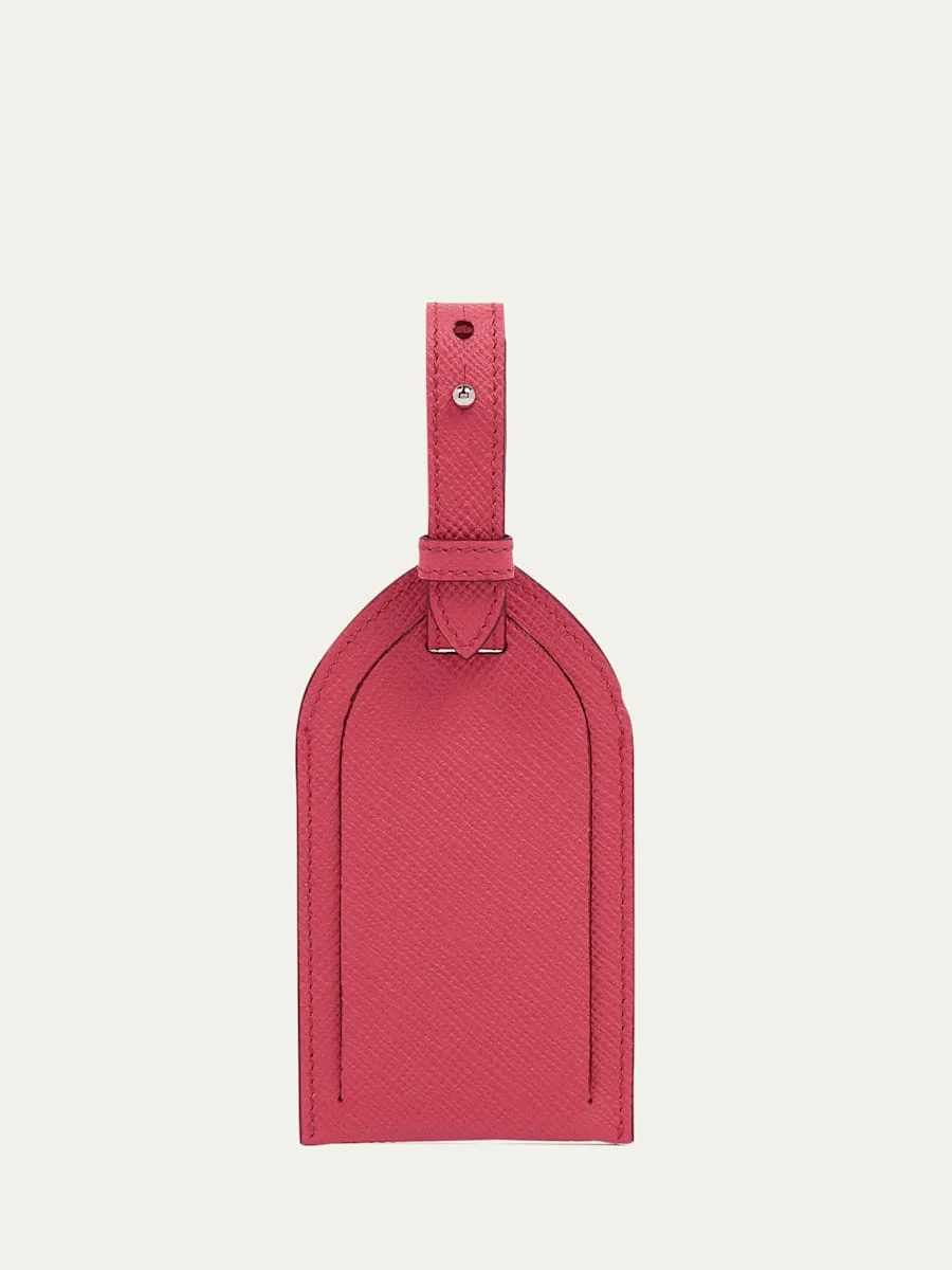 Raspberry Leather Luggage Tag - 1