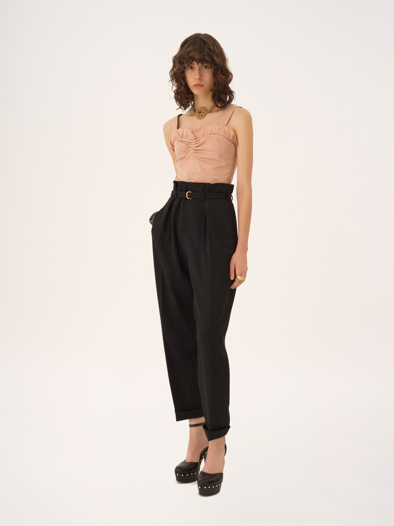 Chloé HIGH-RISE WIDE-LEG PANTS IN WOOL GRAIN DE POUDRE outlook