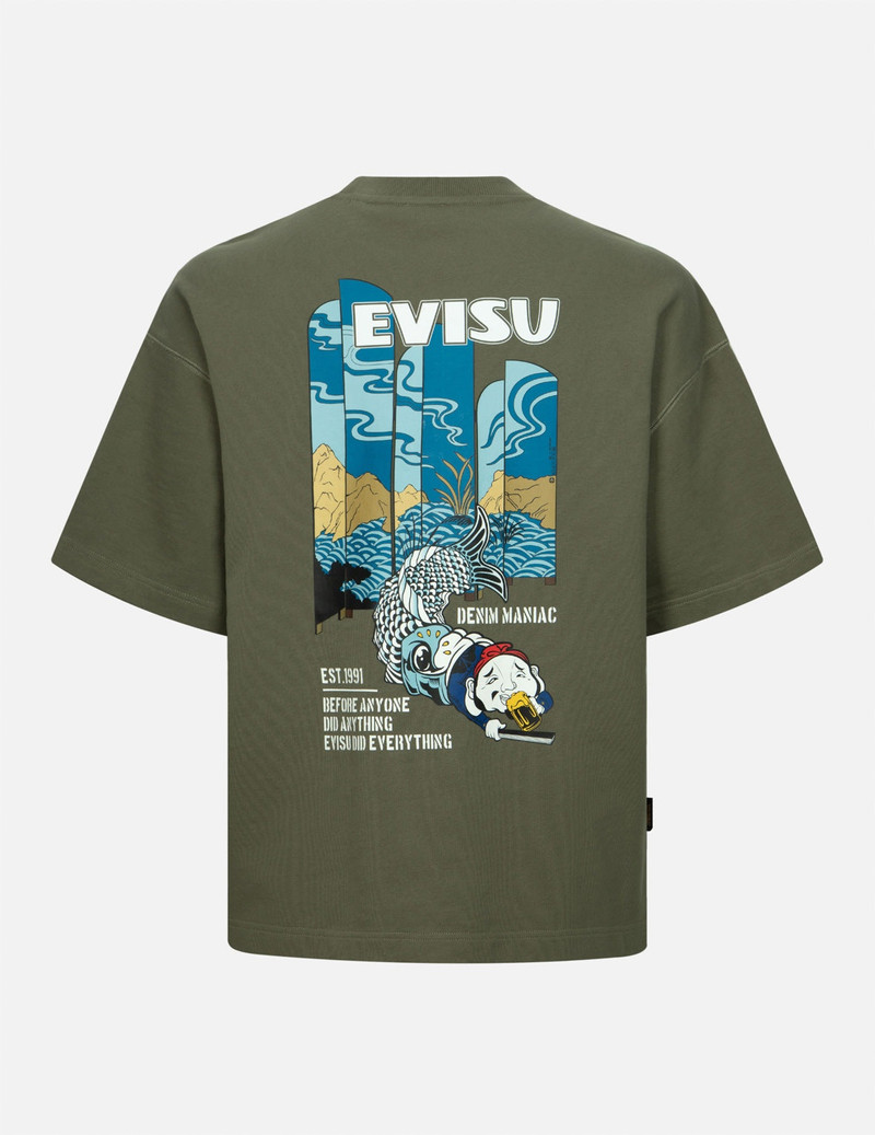 EVISU Godhead and Koinobori Print Loose Fit Short-Sleeves Sweatshirt outlook