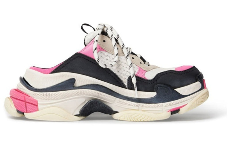 BALENCIAGA (WMNS) Balenciaga Triple S Mules 'White Pink and Black Double Foam and Mesh' 755686W3SM15671 outlook