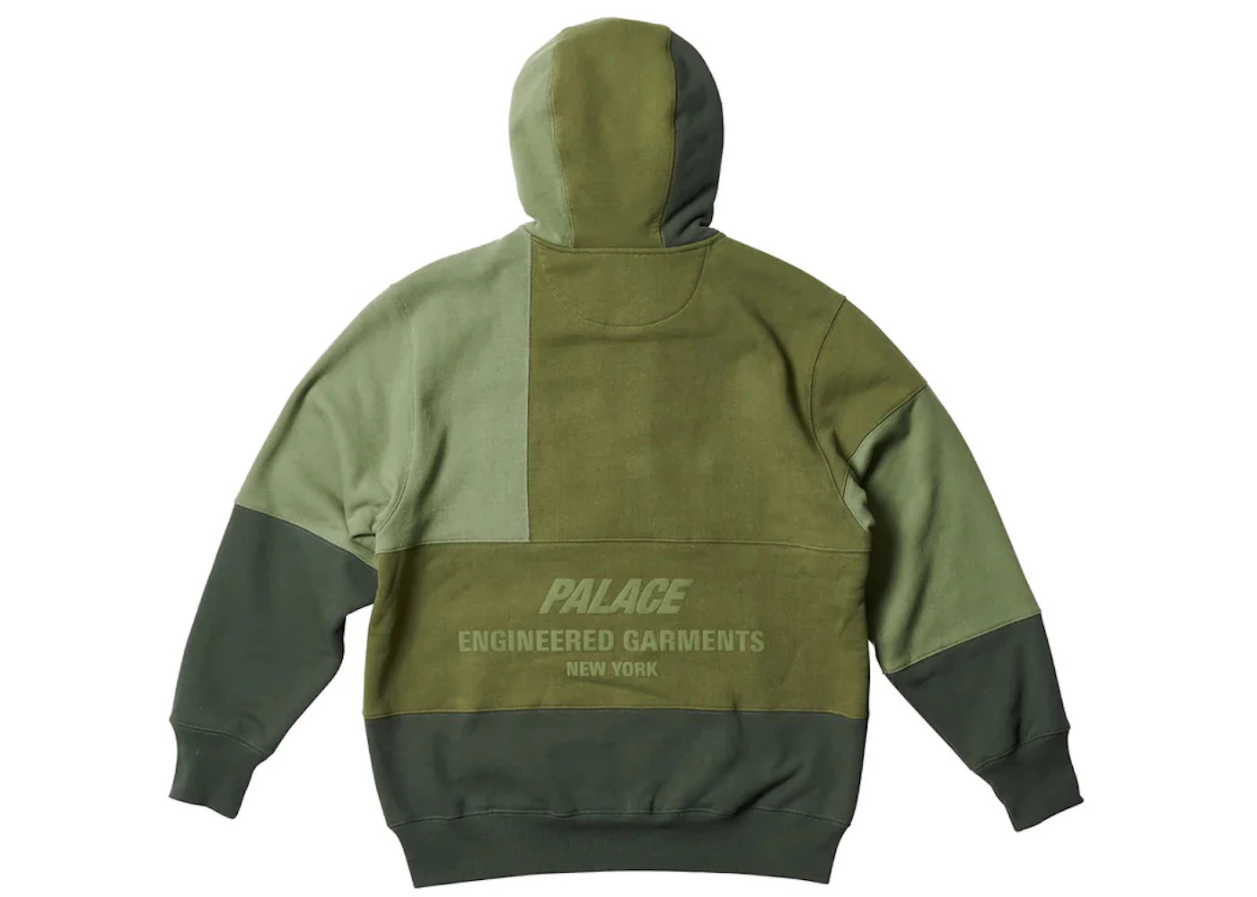 Palace x Engineered Garments Heavy Patchwork Zip Hood Olive - 2