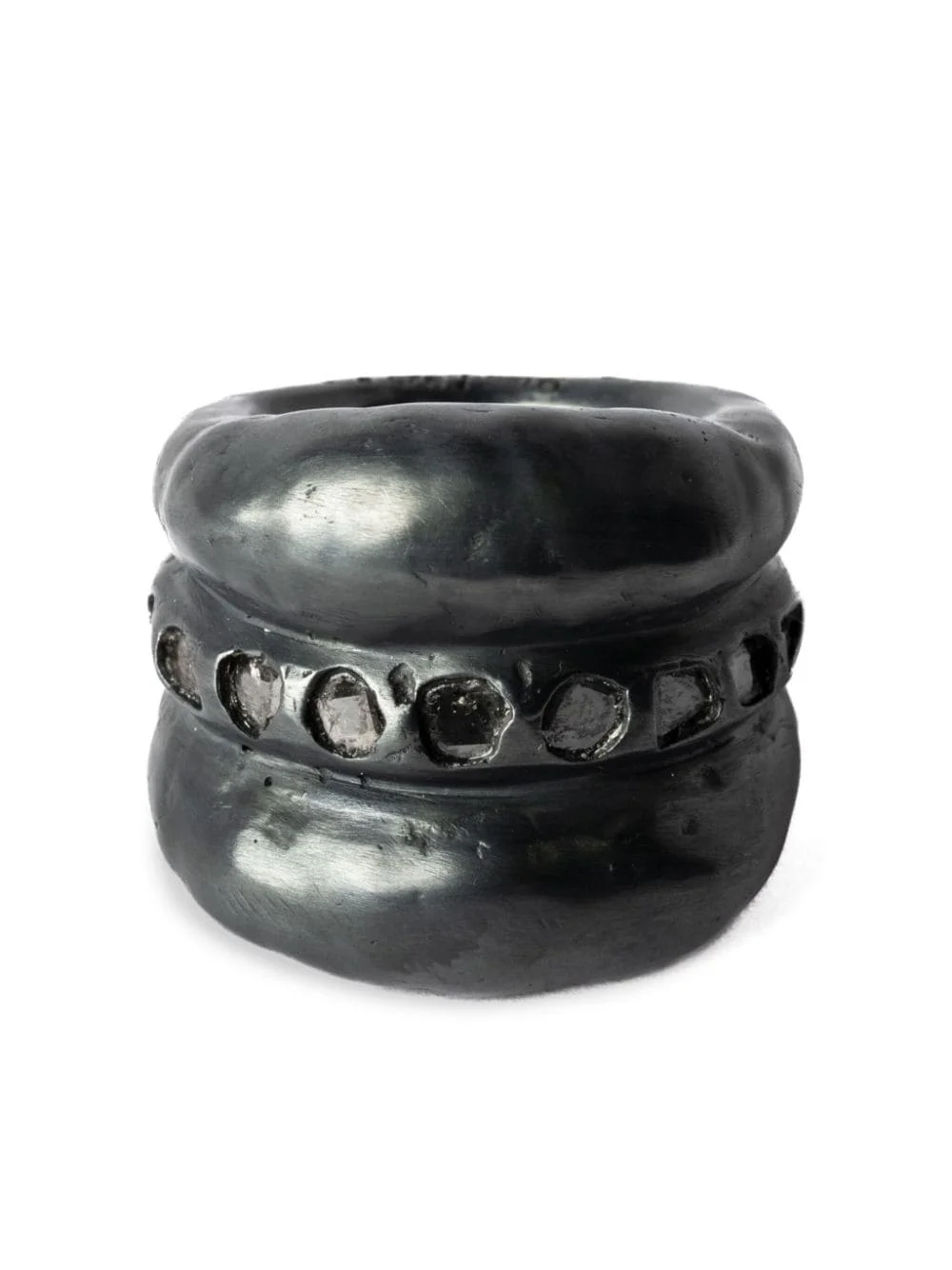 Stack sterling-silver diamond ring - 1