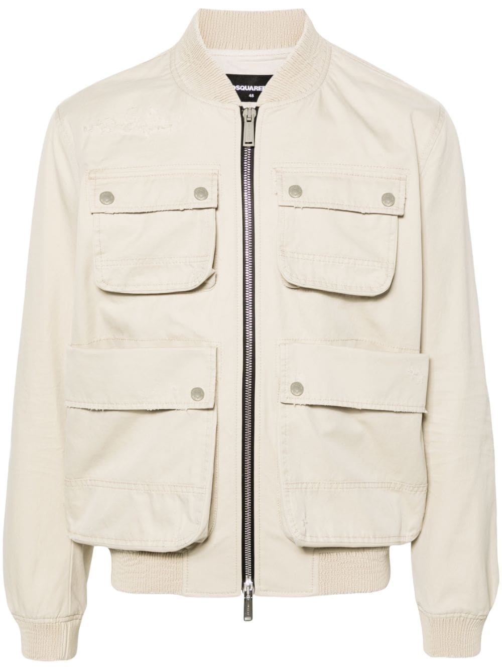 zip-up cotton bomber jacket - 1