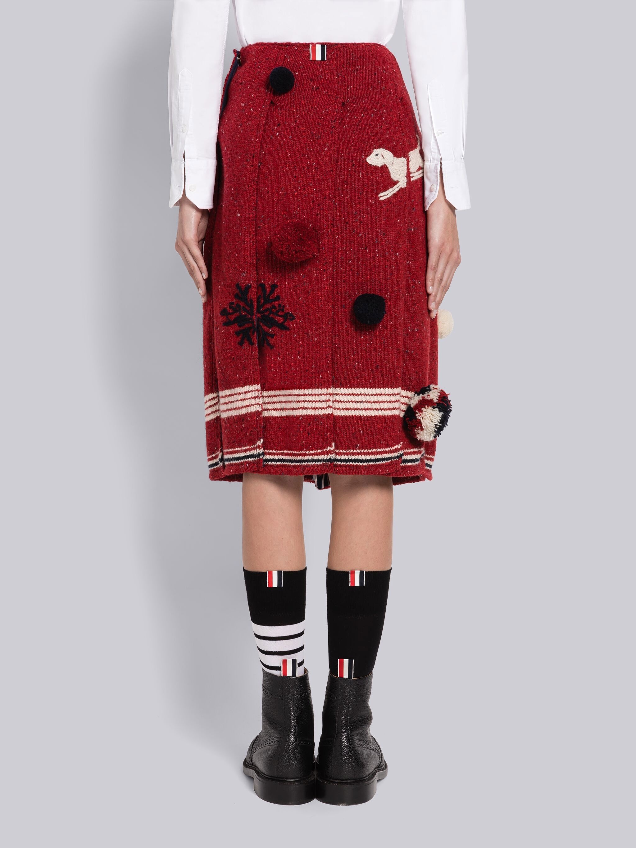 DONEGAL SKI EMBROIDERY PLEATED SKIRT - 5