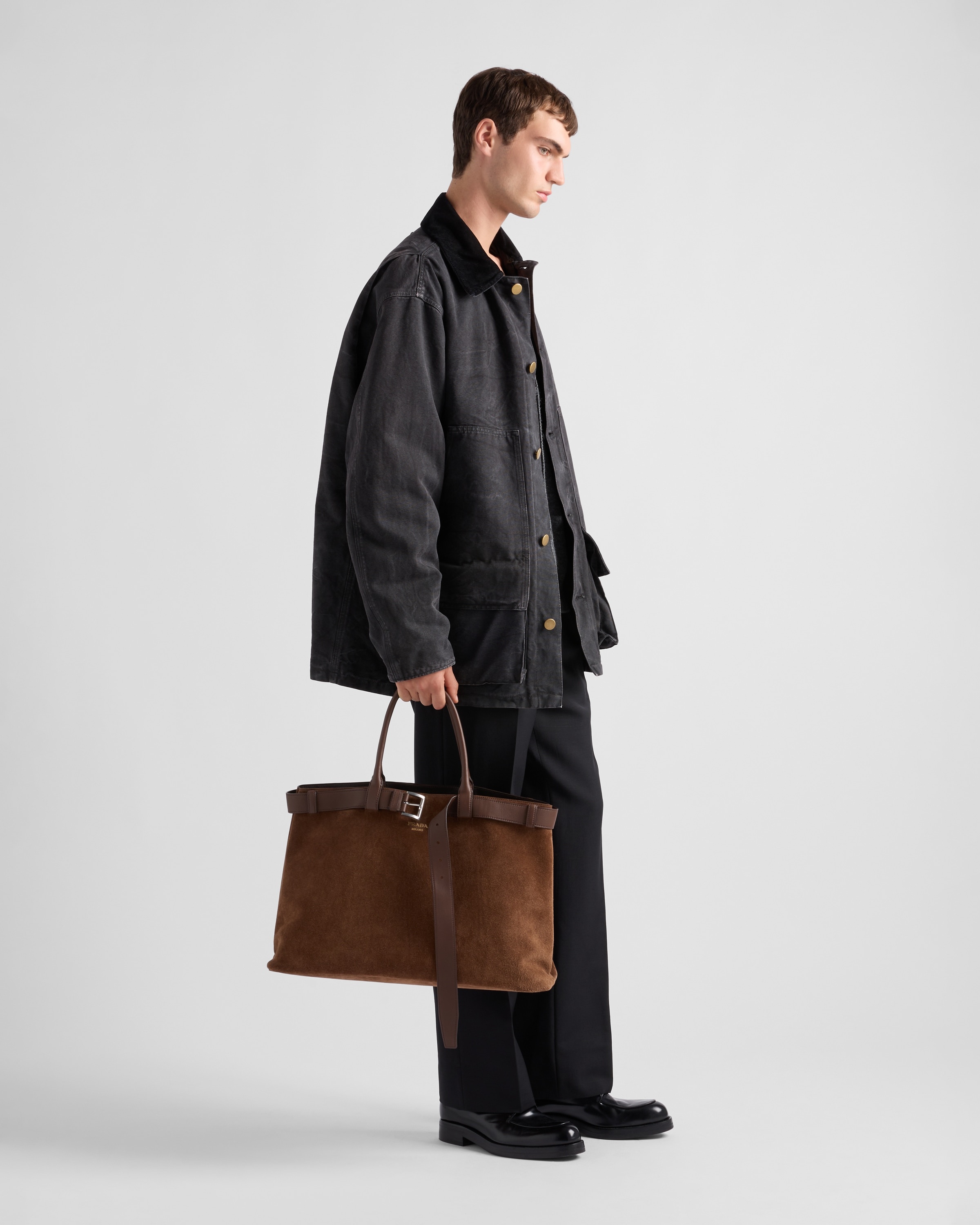 Prada Buckle suede bag with belt - 2