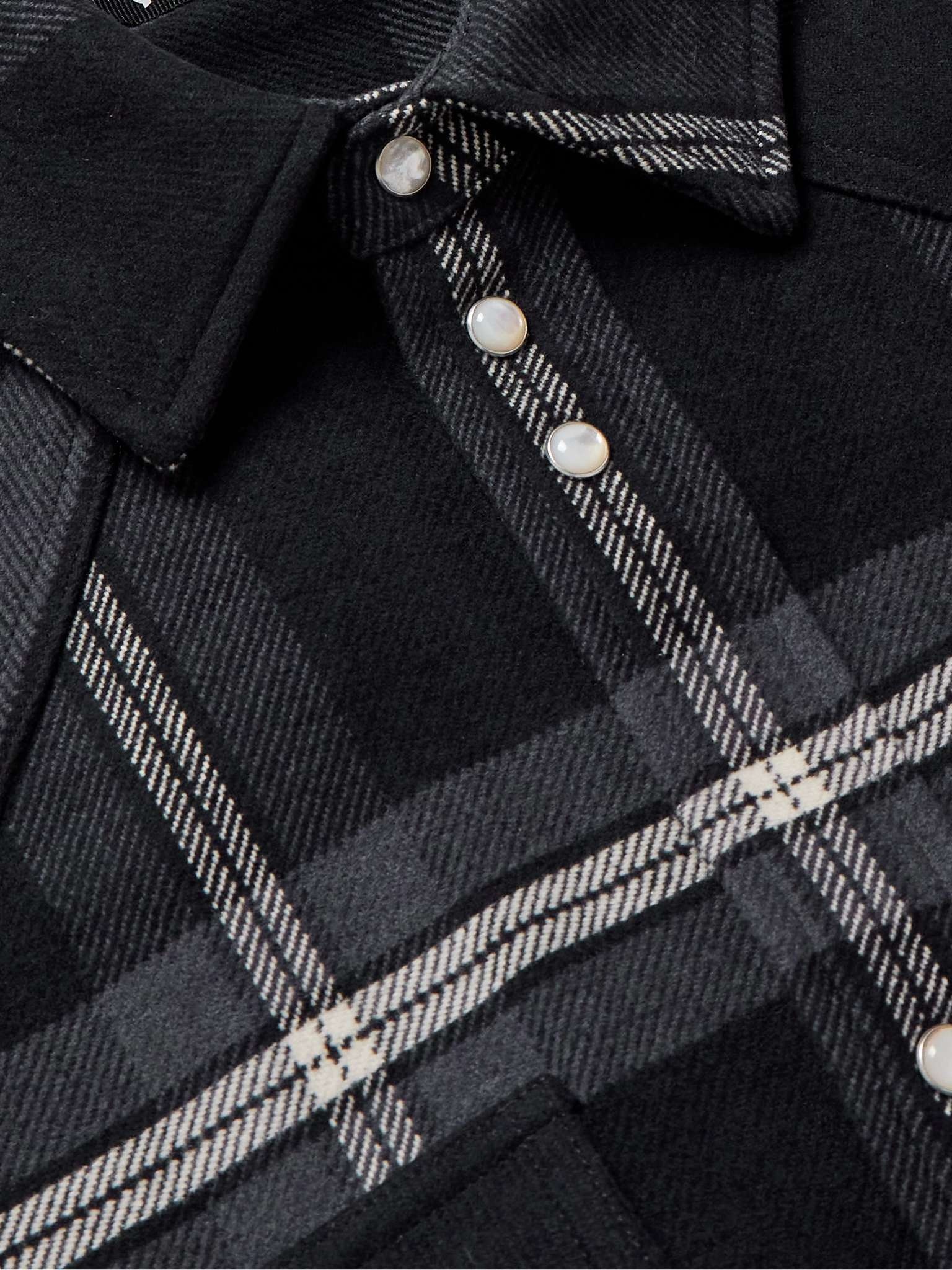 Logo-Embroidered Checked Cotton-Flannel Overshirt - 4