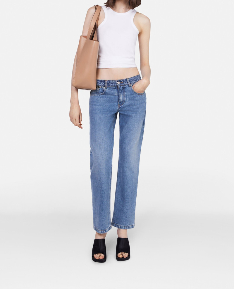 Stella McCartney Falabella Chain Light Wash Cropped Jeans outlook
