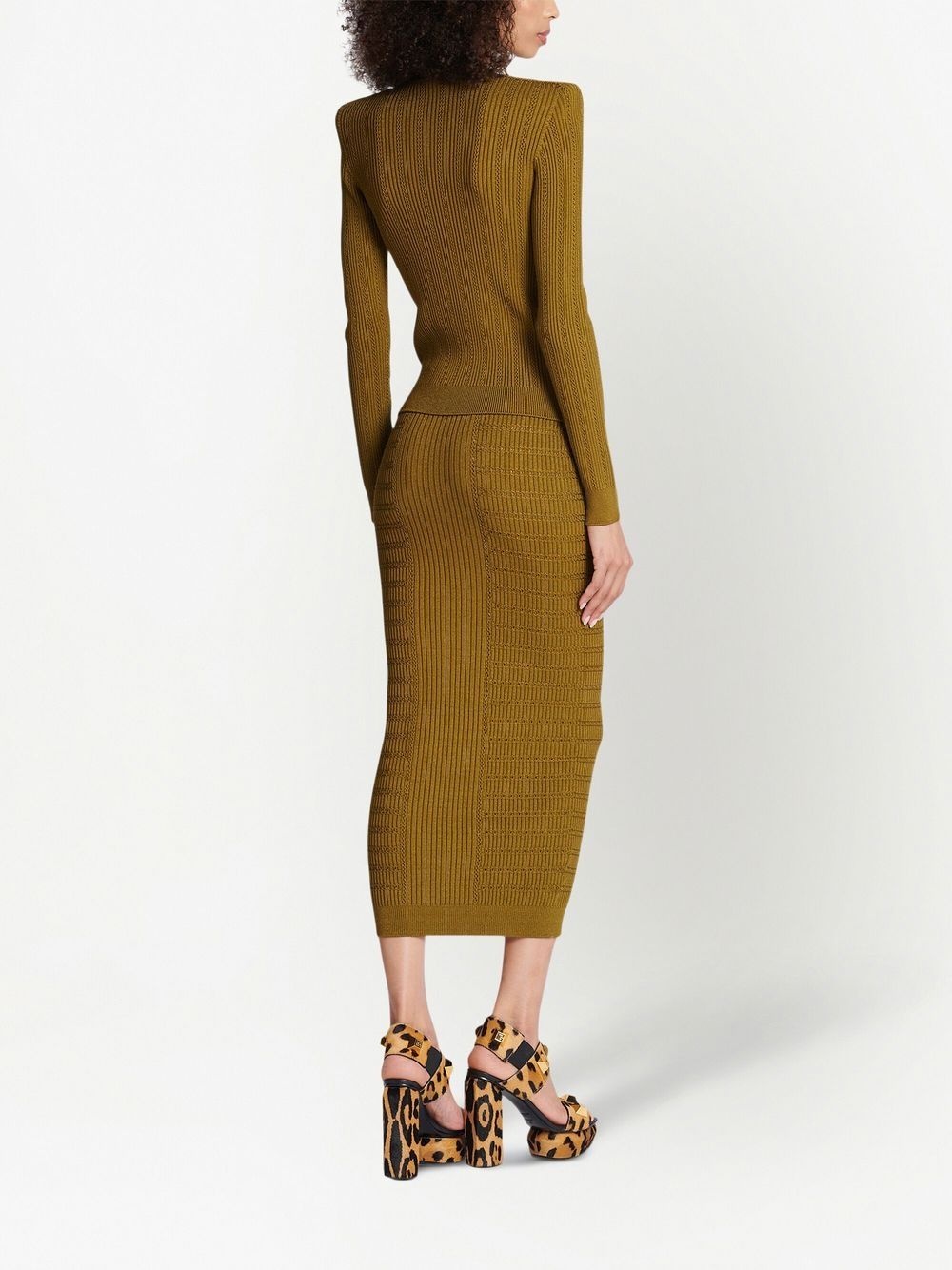 button-front knitted dress - 4