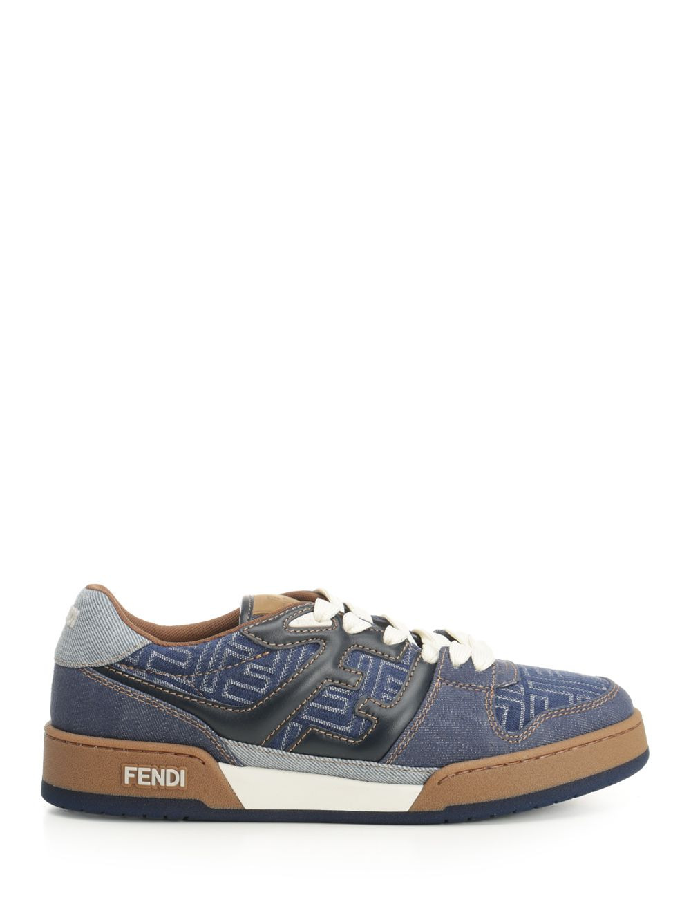 Match Denim Ff Embossed Sneakers Blue - 1