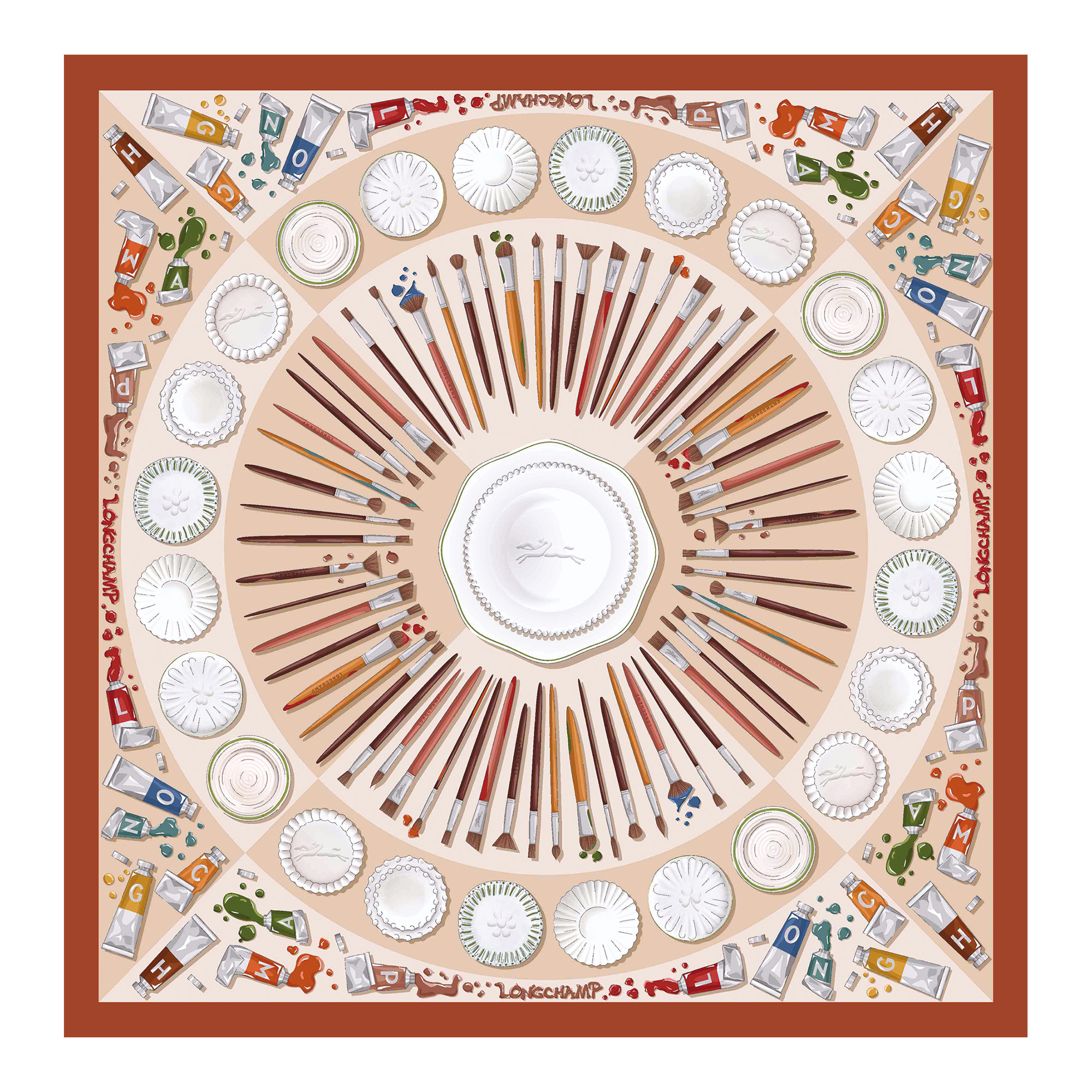 Palette d'Artiste Silk scarf 70 Cashew - OTHER - 1