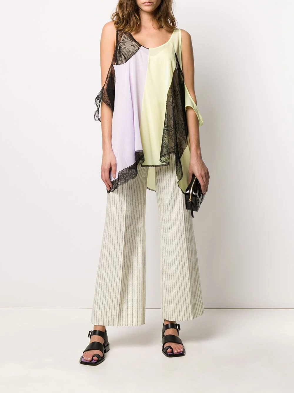 asymmetric panelled vest top - 2