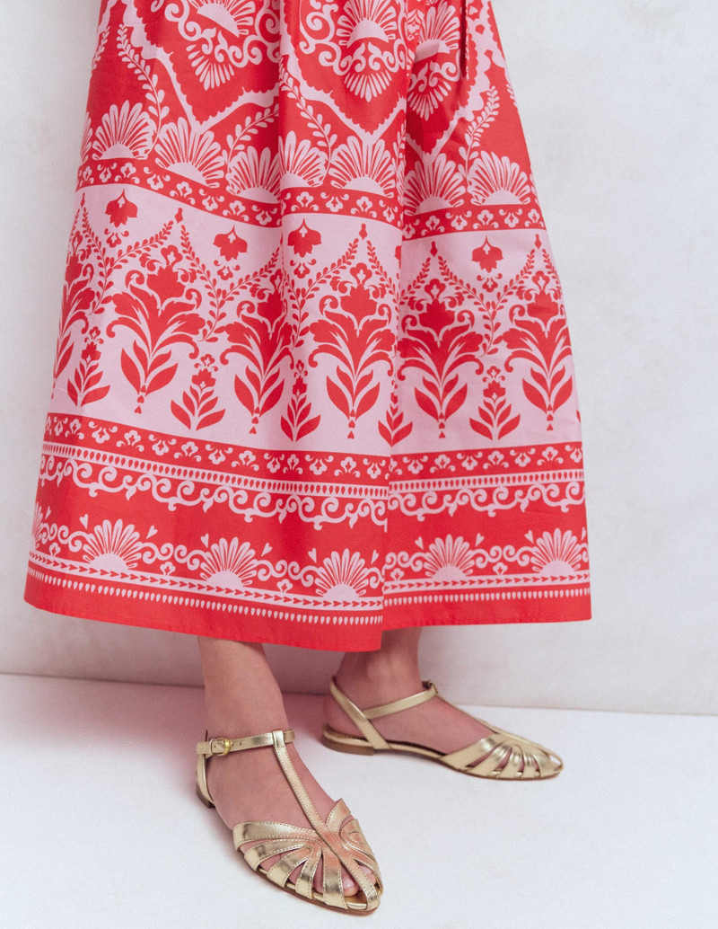 BODEN Caged Flat Sandal-Gold outlook