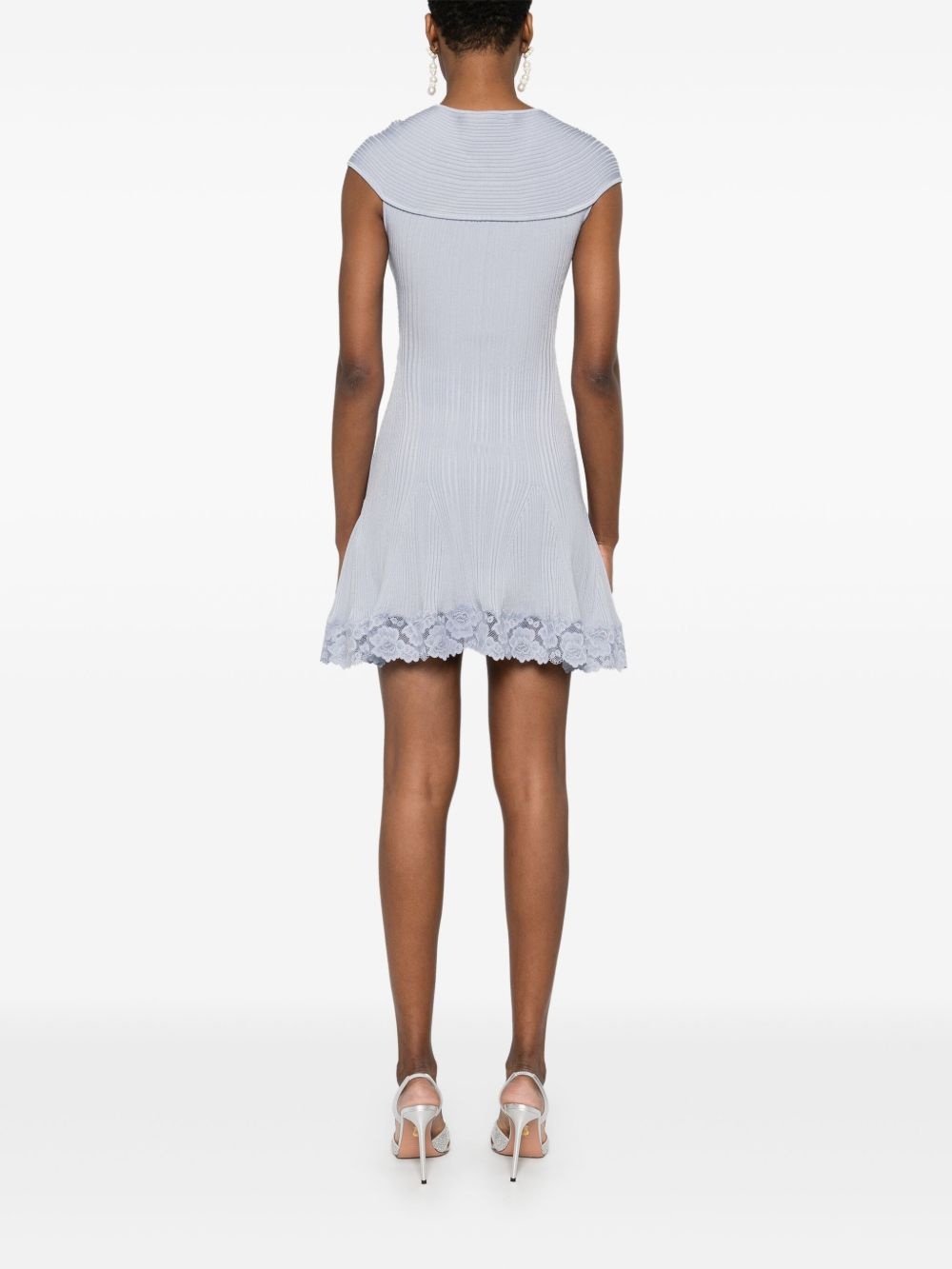 lace-hem mini dress - 4