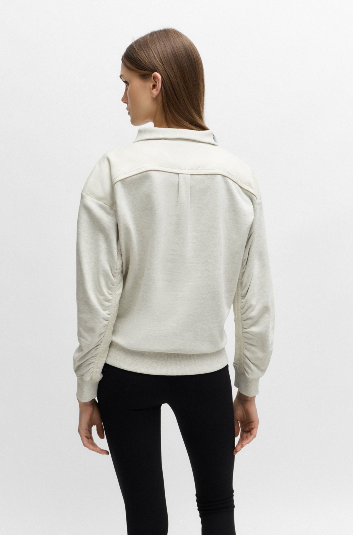 REGULAR-FIT HYBRID SWEATSHIRT WITH METALLIC TRIMS - 4