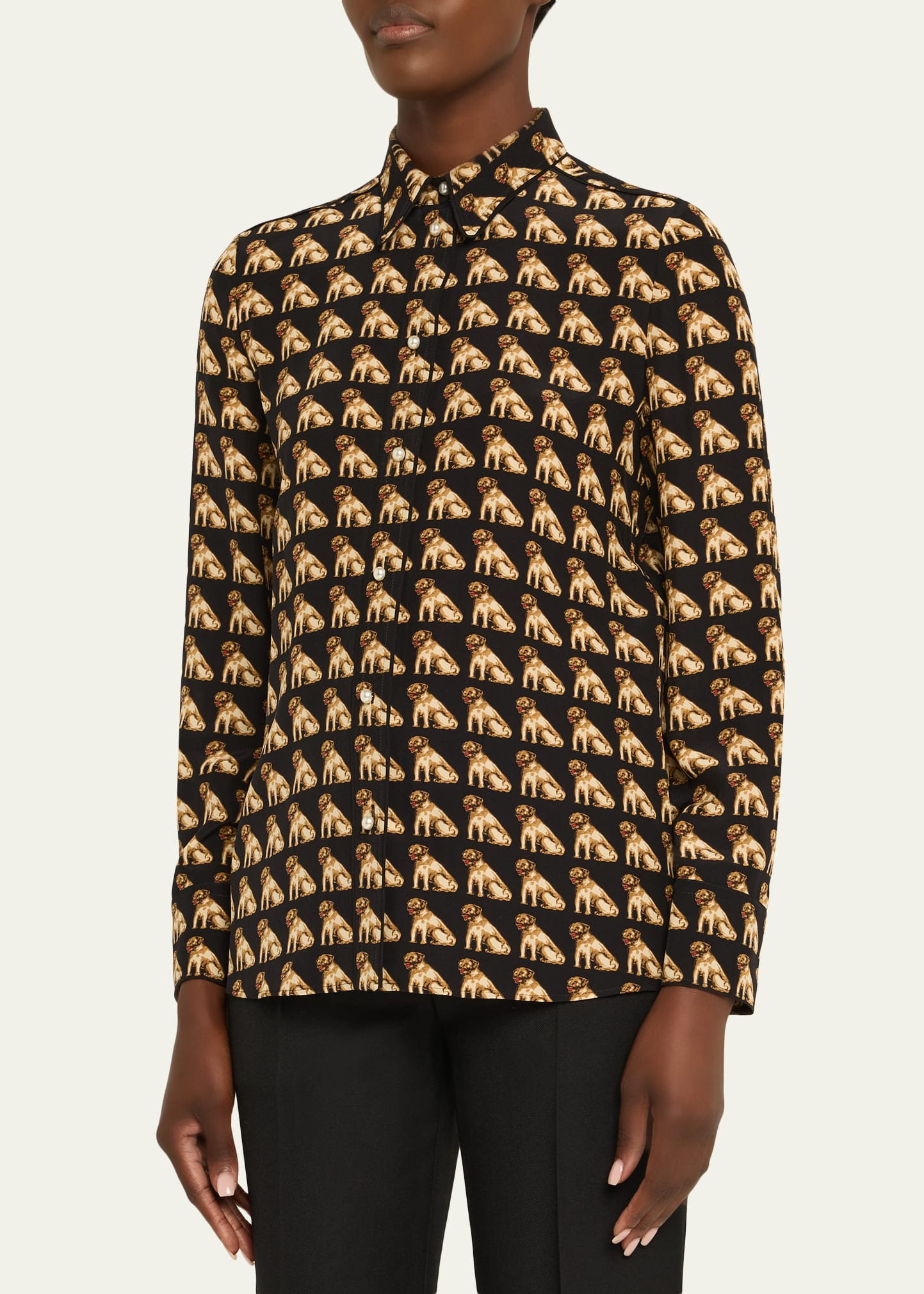 Charles Pug Crepe De Chine Blouse - 4