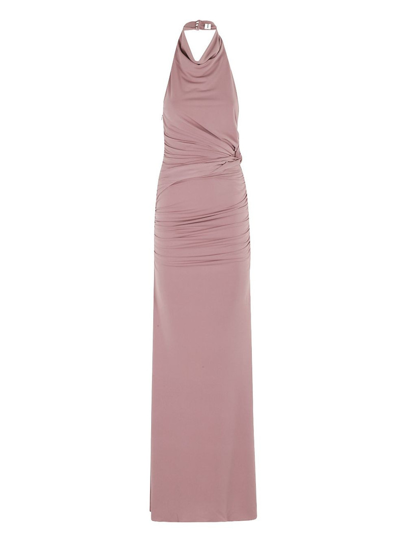 halterneck draped maxi dress 1