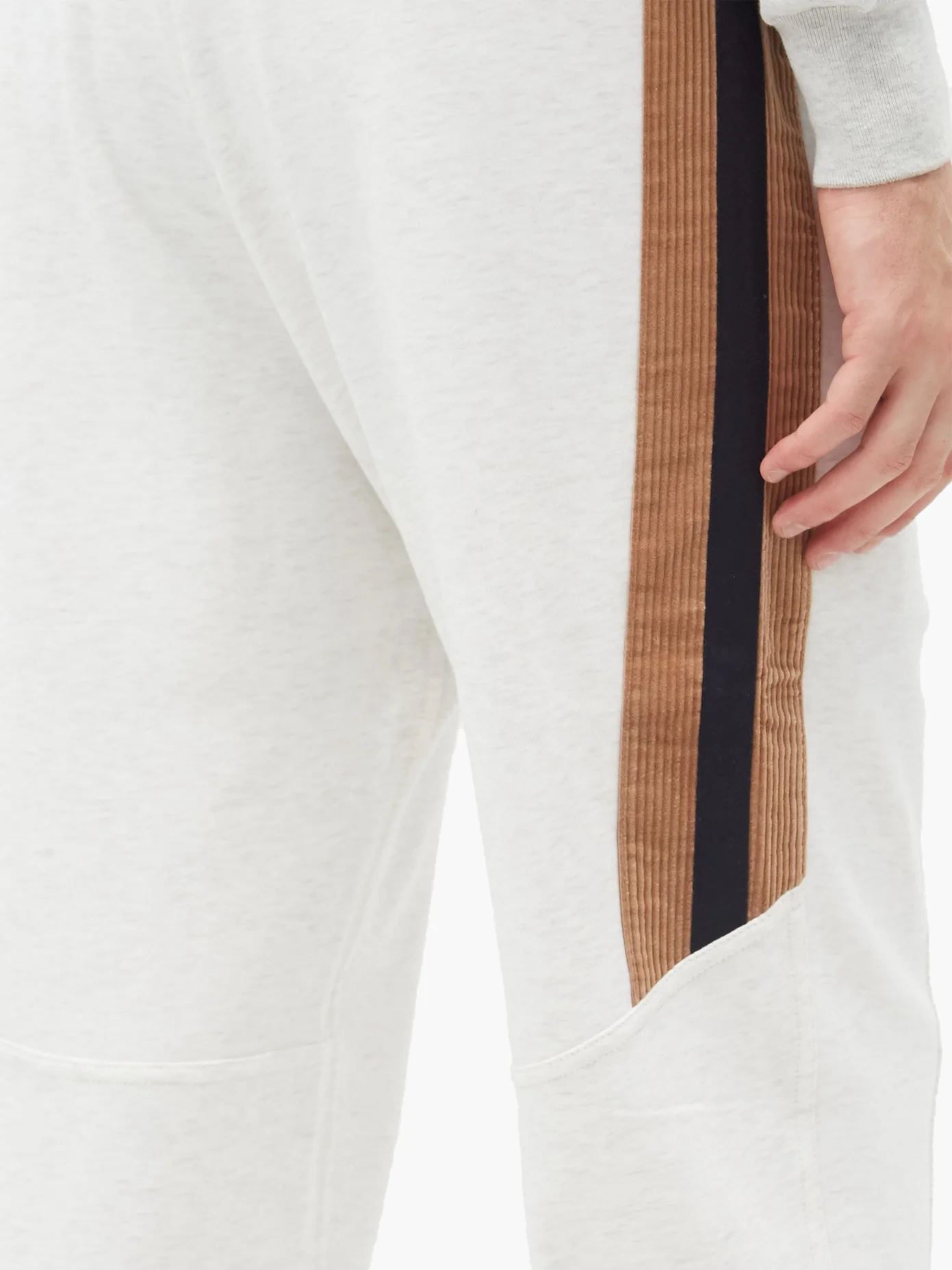 Corduroy side-stripe cotton-blend track pants - 4