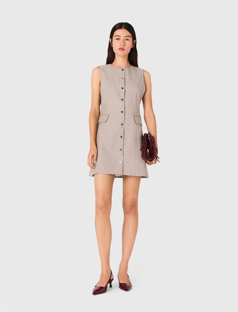 maje Mini rhinestone tailored dress outlook