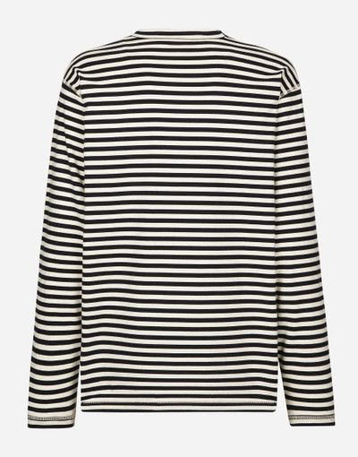 Dolce & Gabbana Long-sleeved striped T-shirt with logo outlook