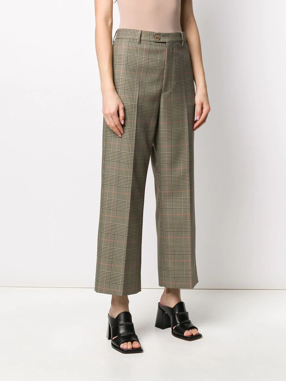 cropped checked trousers - 3