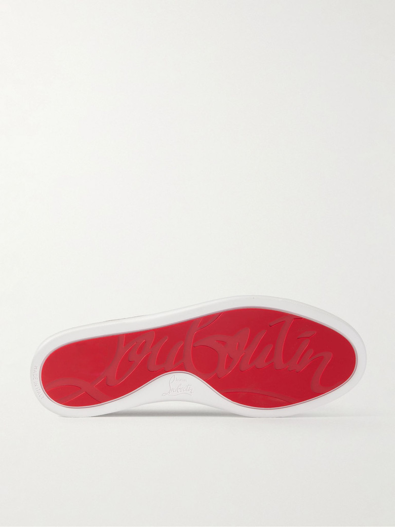 Christian Louboutin Moonboat Suede Loafers Gray outlook