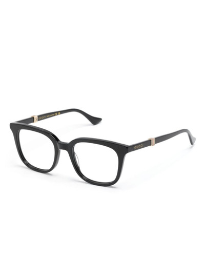 GUCCI Web-stripe square-frame glasses outlook